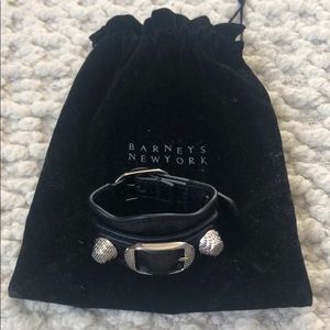 NEW black leather Balenciaga Arena bracelet